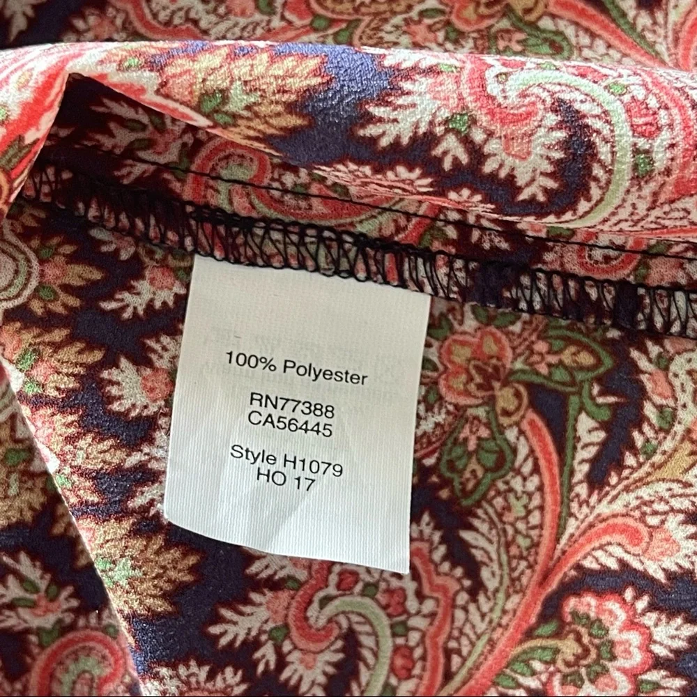 J. Crew Paisley Ruffle Button Down Blouse